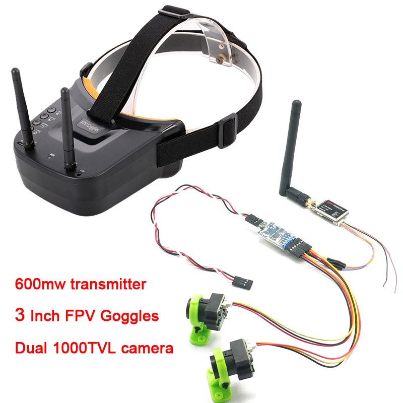Fpv Goggles Headset - Câmera de vídeo dupla de 3