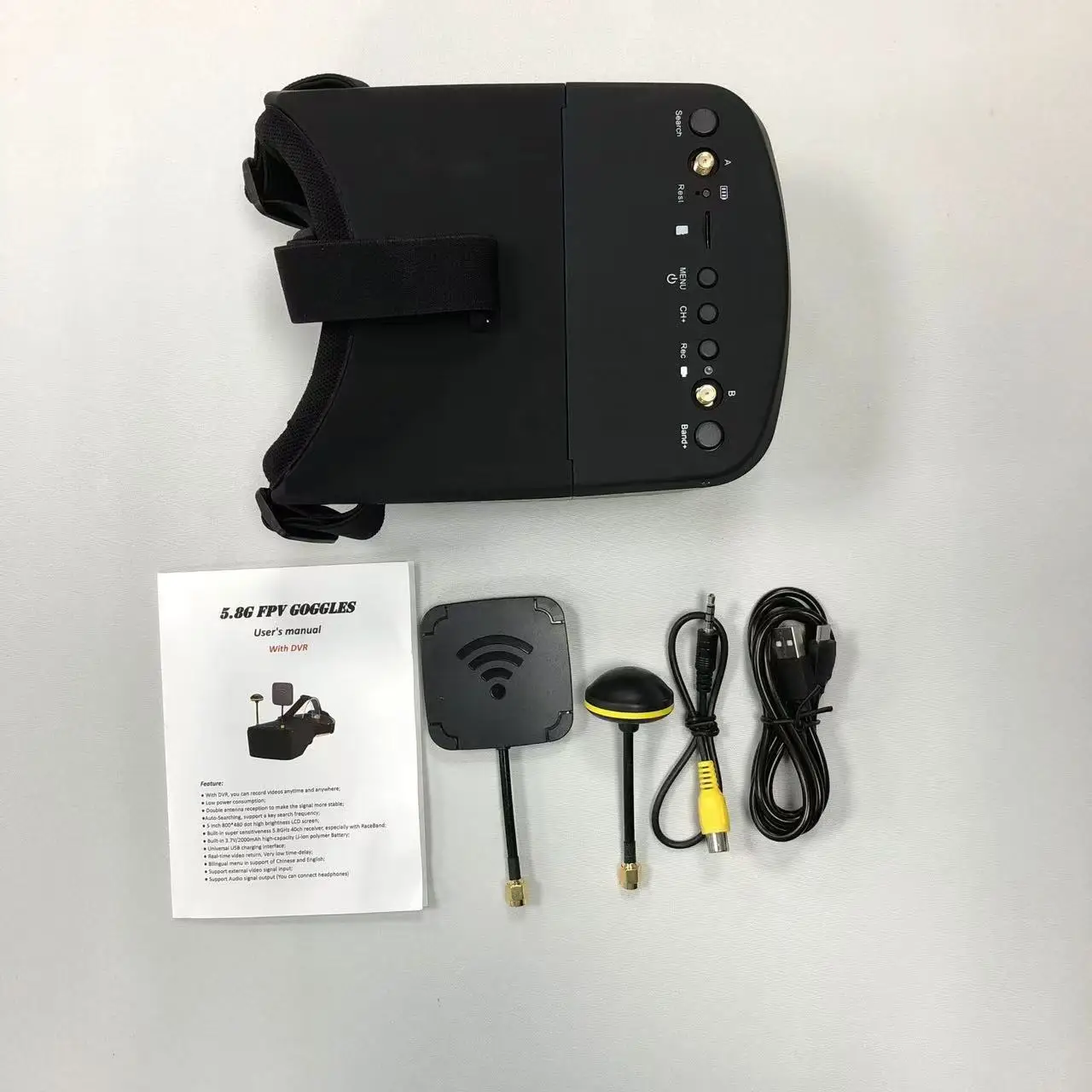 Óculos FPV SmCp5.8G 40CH de 5  - Fpv Goggles Headset avaliação e preço
